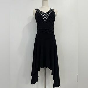 FLAW Vintage Lipstick Black Asymmetrical Y2K Dress